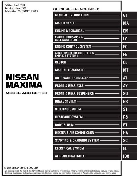 2000 nissan maxima car service manual. - Cost reference guide for construction equipment primedia.