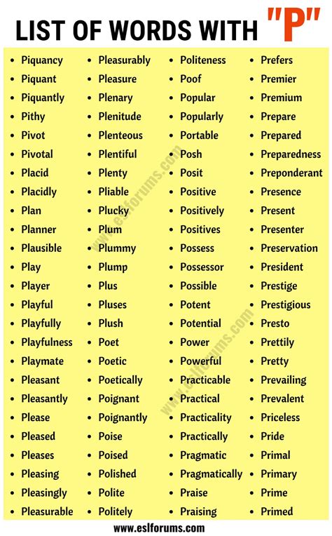 2000 Words That Start With P List Of Easy Words That Start With P - Easy Words That Start With P