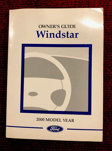 Full Download 2000 Ford Windstar Owners Manual File Type Pdf 