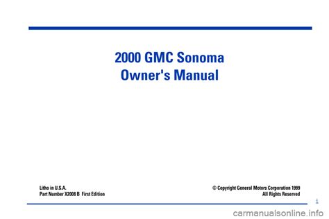 Full Download 2000 Gmc Sonoma Owners Manual 