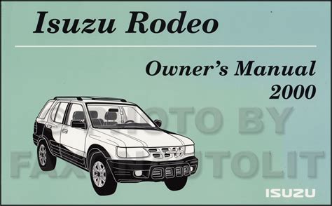 Full Download 2000 Isuzu Rodeo Service Manual 