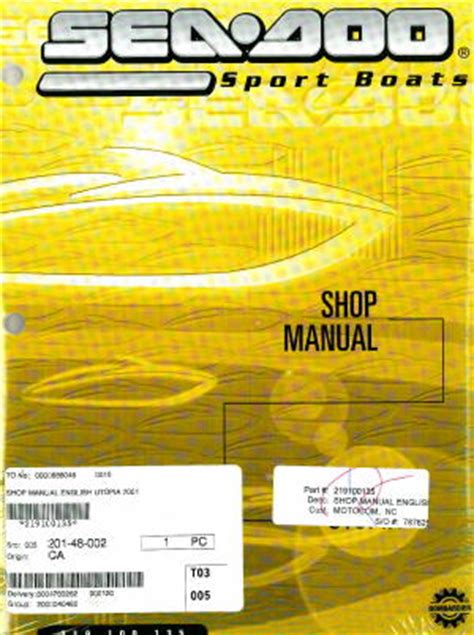 2001 2002 sea doo utopia 185 utopia 205 service shop repair manual new. - Johnson außenborder service handbuch 115 ps regler.