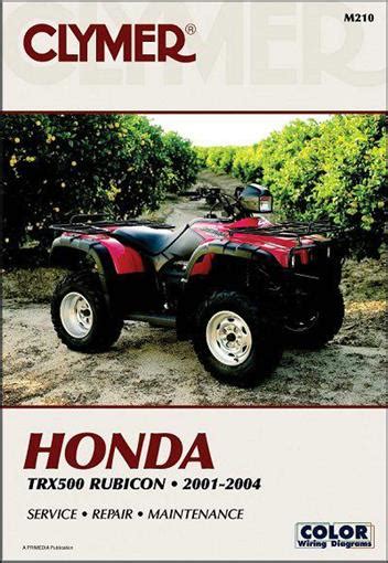2001 2004 clymer honda atv trx500 rubicon service manual new m210. - Water plant maintenance mechanic study guide.