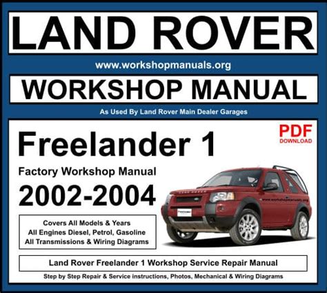 2001 2004 land rover freelander repair manual. - Projet social dans la solidarité nationale.