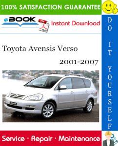 2001 2007 toyota avensis verso service repair manual. - Mitsubishi 4g5 series engine complete workshop repair manual.