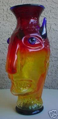 2001 Blenko Museum Glass Devil Head Vase by Hank Adams!