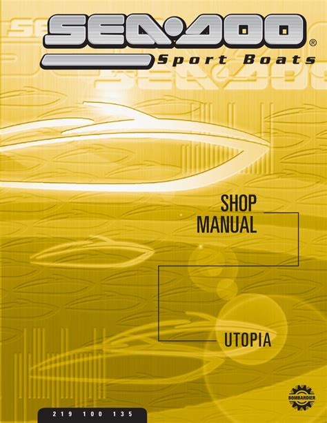 2001 and 2002 bombardier seadoo utopia 185 205 sports boat service manual. - Curso de savate - tecnica, ejercicios.