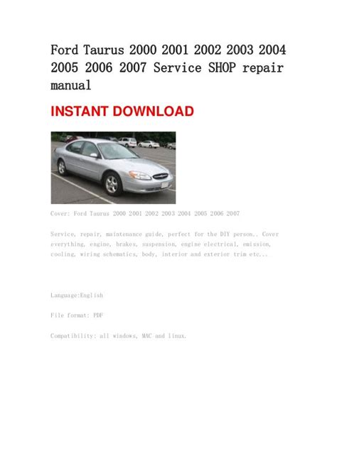 2001 ford taurus repair manual free. - Practical guide to noise and vibration control for hvac systems.