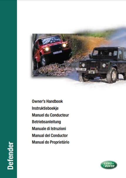 2001 land rover defender owners manual. - El libro del ano del mercadeo.