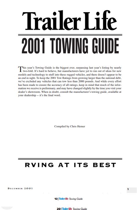 Full Download 2001 Towing Guide 