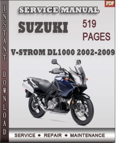 2002 2009 suzuki dl1000 v strom service repair manual. - Manuale di servizio di diesel roto.