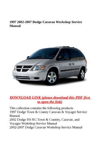 2002 chrysler dodge rs rg town country caravan and voyager service repair workshop manual. - Machine learning a probabilistic perspective solutions manual.