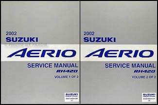 2002 suzuki aerio rh420 service repair manual set. - Revisão de textos - teoria e prática.