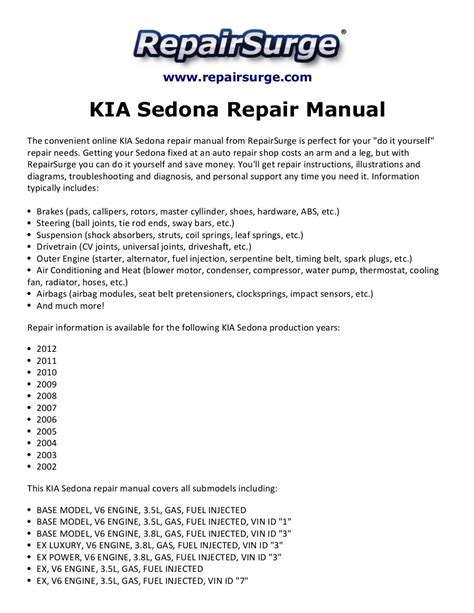 Full Download 2002 Kia Sedona Repair Manual 