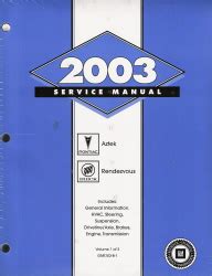 2003 buick rendezvous pontiac aztek service manual set 2 volume set. - Honda nx 250 manual de reparación descarga gratuita.