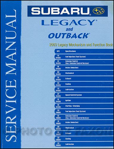 2003 subaru legacy and outback repair shop manual set original. - Dictionnaire des mots français d'origine arabe.