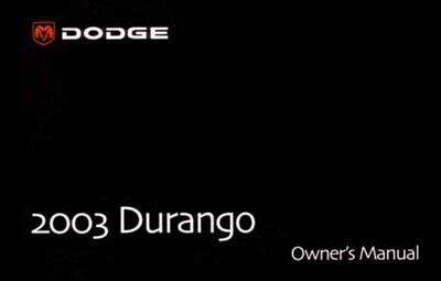 Read 2003 Dodge Durango Owners Manual 