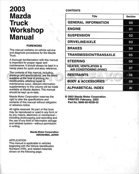 Read Online 2003 Mazda B2300 Owners Manual 