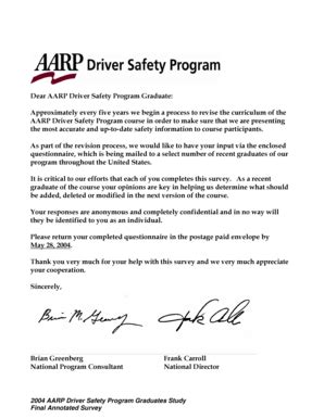 2004 AARP Driver Safety Program Volunteer and Graduate Survey Report