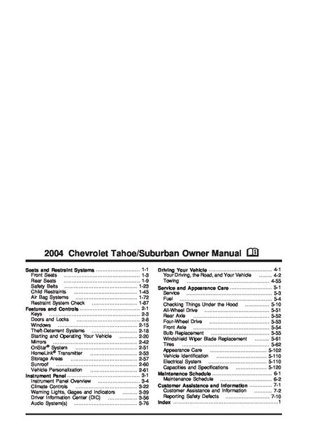 2004 chevrolet tahoe suburban owners manual. - User manual for neusat sp 6000.