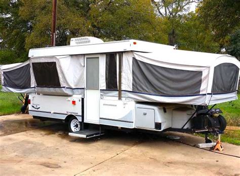 2004 fleetwood popup camper. Pop Up Camper: A lightweight unit with sides that collapse for towing and storage, the pop up camping trailer combines the experience of open-air tent camping with sleeping comforts, basic conveniences and weather protection found in other RVs. Size 15 to 23 feet (when opened]. Top Makes. (7) Fleetwood. (3) Jayco. (1) Alpenlite. (1) Forest River. 