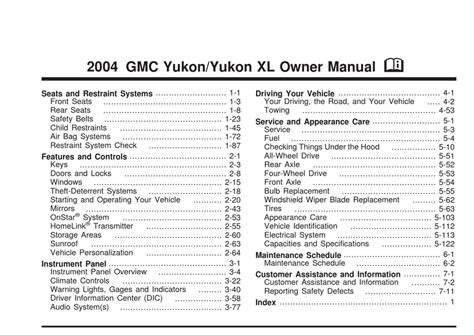 2004 gmc yukon xl owners manual. - Generac guardian diagnostic repair manual list.