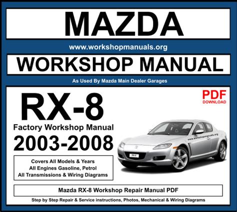 2004 mazda rx 8 workshop repair service manual. - Manuali per auto vecchie auto il vecchio manuale auto.