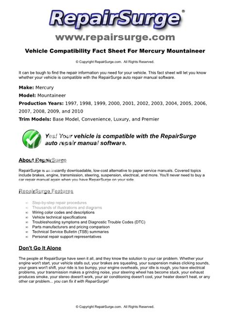 2004 mercury mountaineer service repair manual software. - Réglons nos comptes à propos de la question de monnoir.