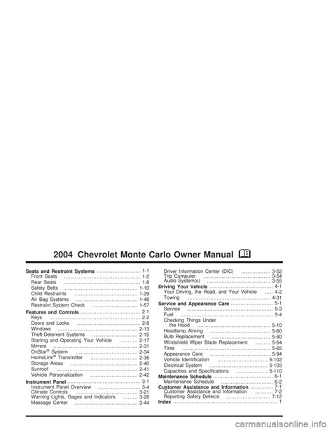 Download 2004 Monte Carlo Service Manual Torrent 