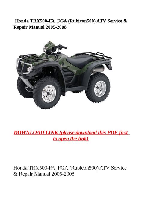 2005 2008 honda trx500 fa fga service manual download. - Briggs and stratton repair manual 20hp twin.