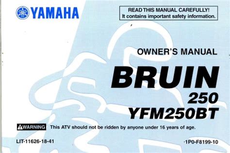 2005 2009 yamaha bruin 250 4x2 service manual and atv owners manual workshop repair. - Ausbildungshandbuch für die rekrutierung von marinekorps.