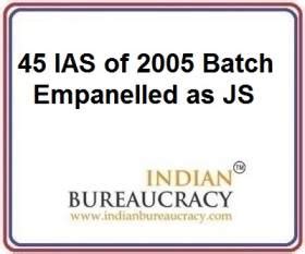 2005 Batch 49 IAS empanelled as Joint Secretary