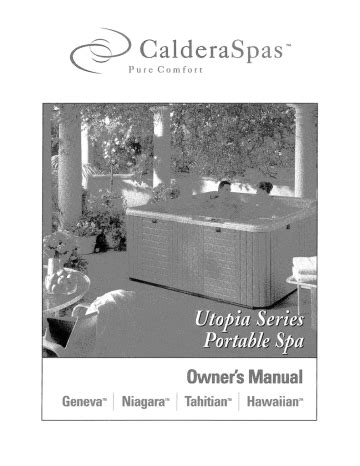 2005 caldera utopia spa owners manual. - Pop up a manual of paper mechanisms.