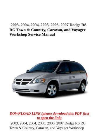 2005 dodge rs rg town country caravan and voyager workshop service repair manual. - Dodge ram van 3500 1998 manual torrent.