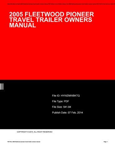 2005 fleetwood pioneer travel trailer manuals. - Free yourself from anxiety a self help guide to overcoming anxiety disorders how to books.