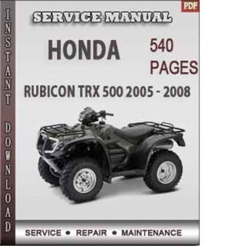 2005 honda rubicon service repair manual. - Manuelle einstellungen für vickers flow control.