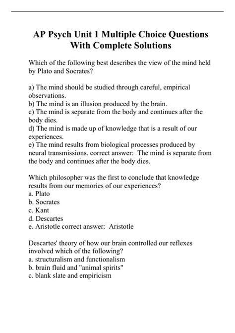 Read Online 2005 Ap Psych Released Multiple Choice Answers 