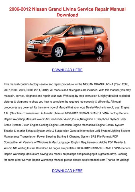 2006 2012 nissan grand livina service repair manual. - Solution manual for numerical analysis burden.