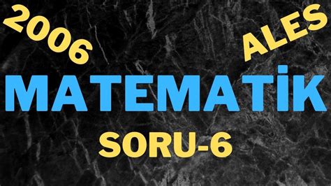 2006 ALES Matematik YouTube.