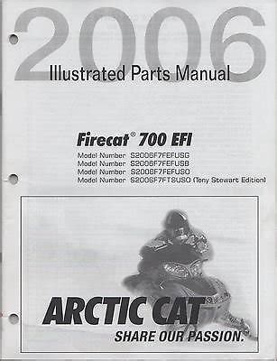 2006 arctic cat snowmobile firecat 700 efi r parts manual 409. - 1998 am general hummer windenplatte handbuch.