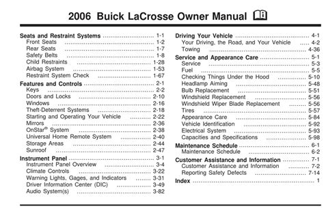 2006 buick lacrosse cxl owners manual. - Guida per l'utente del portatile hp 630.