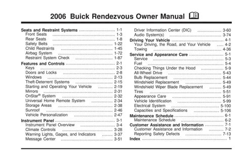2006 buick rendezvous owners navigation system manual. - Fogli di calcolo acca manual s.