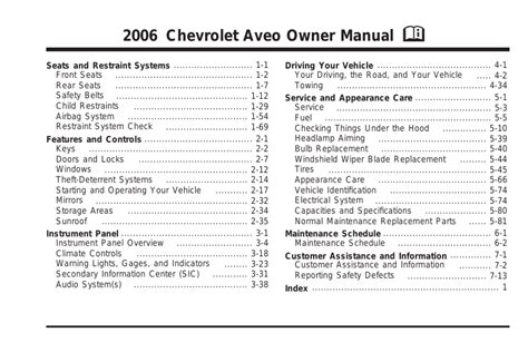 2006 chevrolet aveo sedan owner manual. - Tiermedizin im spiegel der kunst, literatur und musik.