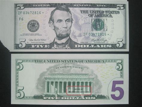 2006 five dollar bill. 
