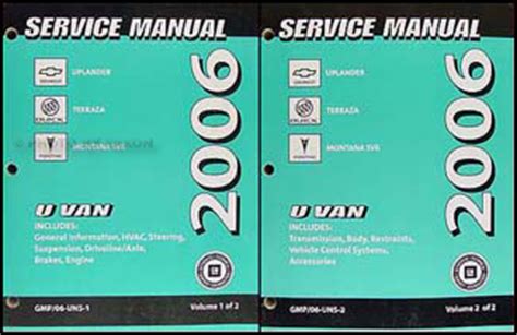 2006 gm uplander terraza montana sv6 repair shop manual 2 vol set original. - Studien zur entwicklung der italienischen violoncellsonate.