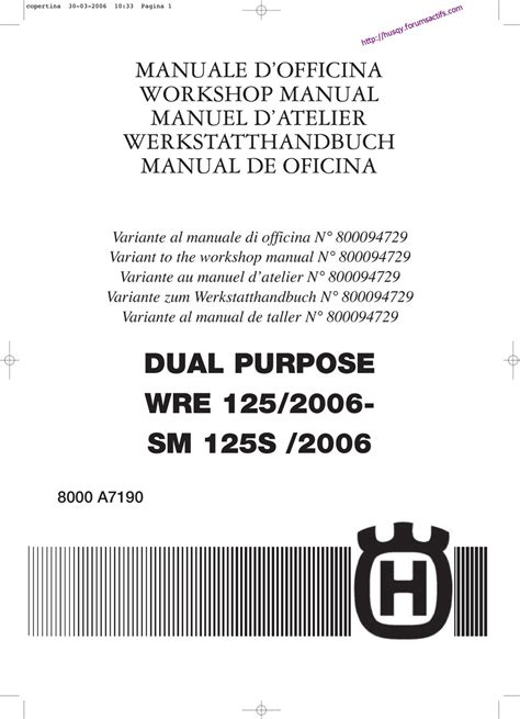 2006 husqvarna husky wre 125 sm 125s werkstatthandbuch. - Guida alla collaborazione per la storia del mondo.