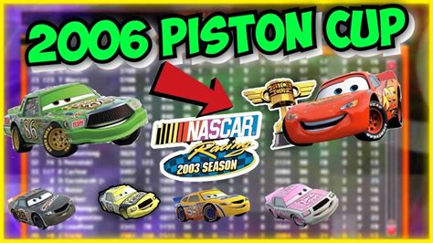 2006 piston cup season. The 2009 Piston Cup Season was the 66th season of the Piston Cup Racing Series. Lightning McQueen Won his 3rd Piston Cup. Bold - Rookie (RBLT) - rebuilt Intersection 00 - Jimmy Cables Tow Cap 4 - Jack DePost SynerG 5 - Lane Locke Dale Earnhardt Inc. 8 - Dale Earnhardt Jr. Combustr 11 - Chip Gearings Octane Gain 19 - Bobby Swift Blinkr 21 - Speedy Comet Vitoline 24 - Brick Yardley (1, 3-36 ... 