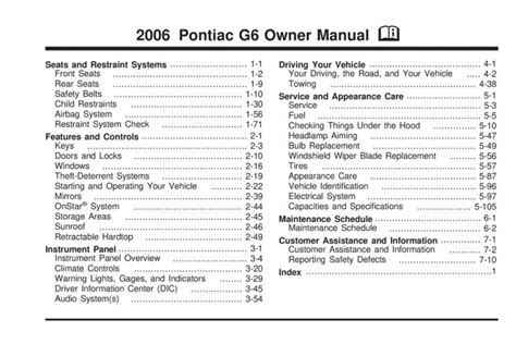 2006 pontiac g6 owners manual online. - Tres héroes de caaró y pirapó.