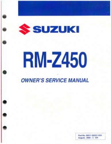 2006 suzuki motorcycle rm z450 owners service manual. - Manuale delle soluzioni per spaziotempo e geometria.