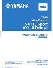 2006 yamaha vx 110 waverunner owners manual. - Stephen abbot understanding analysis solutions manual.